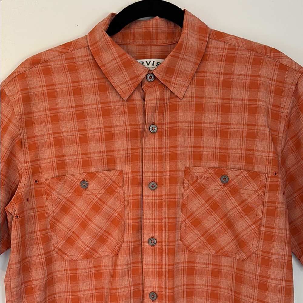 Orvis Orange Casual Button Down Shirt